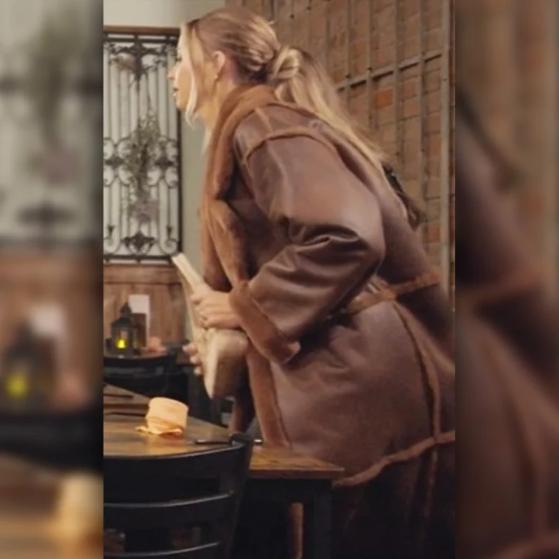 Mayci Neeley The Secret Lives of Mormon Wives Brown Fur Leather Coat