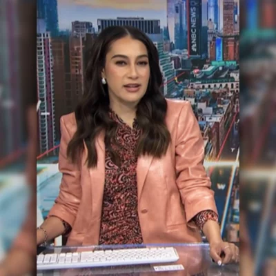 Morgan Radford NBC News Daily Leather Blazer