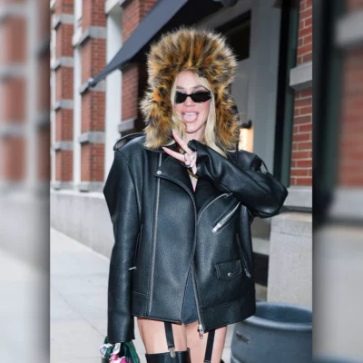 NewYork City Kesha Black Leather Jacket