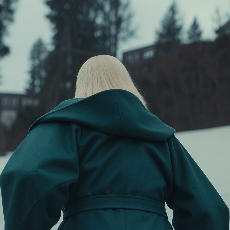 Nine Perfect Nicole Kidman Green Hooded Coat