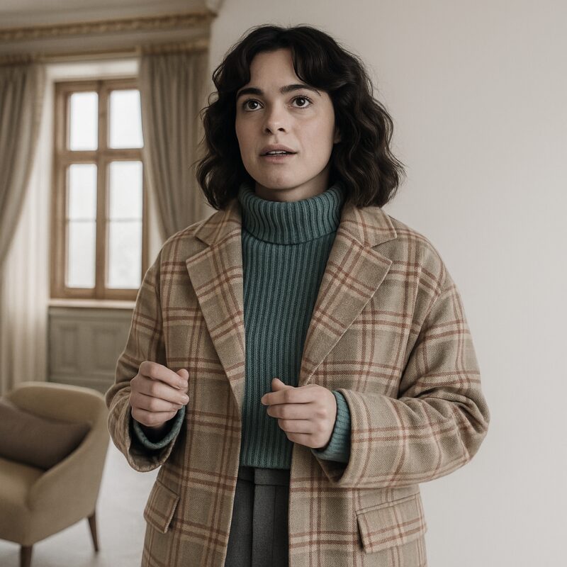 Nine Perfect Strangers Annie Murphy Imogen Plaid Coat