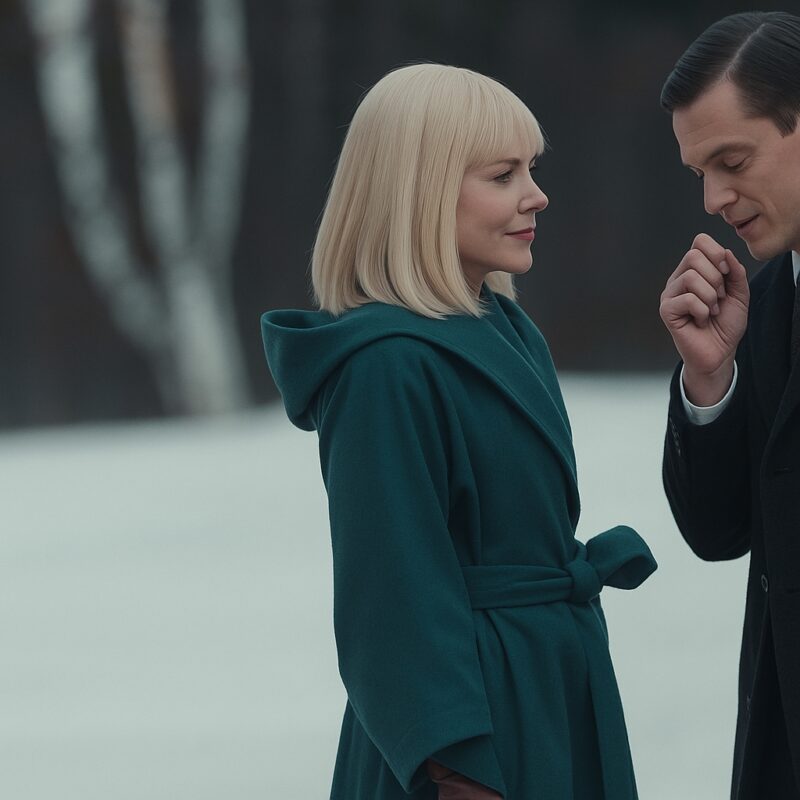 Nine Perfect Strangers Green Hooded Coat