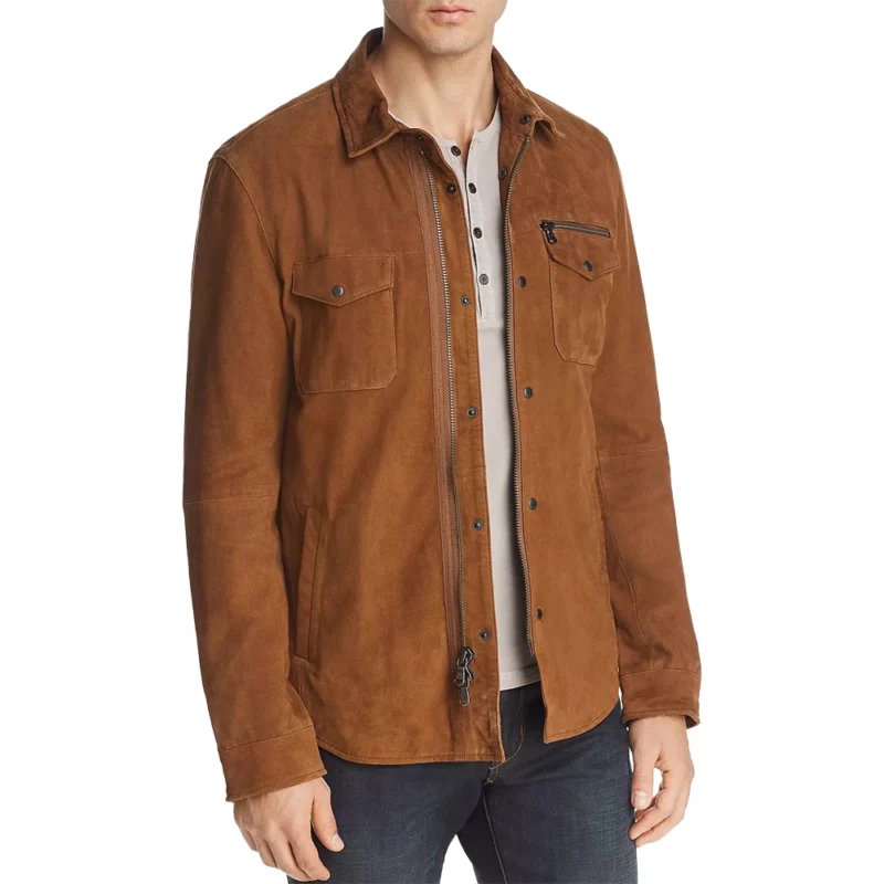 Nonnas 2025 Vince Vaughn Brown Leather Jacket