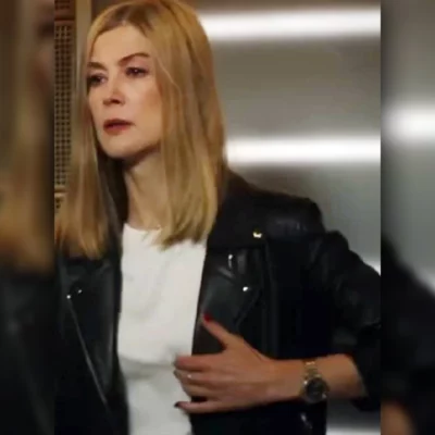 Now You See Me 3 Rosamund Pike Black Leather Jacket