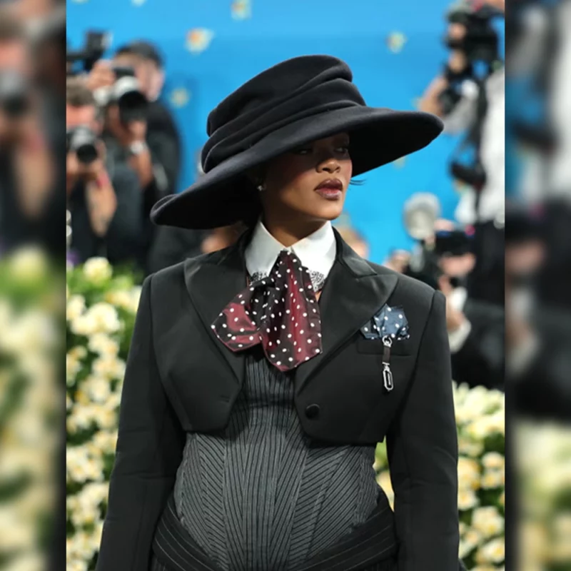 Rihanna Met Gala 2025 Black Crop Blazer