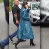 Selena Gomez NYC 2025 Blue Long Coat