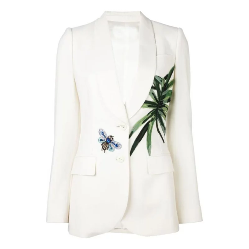 Tamron Hall Show Banana Leaf Embellished Blazer