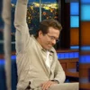 The Late Show with Stephen Colbert 2025 Ryan Reynolds Beige Jacket