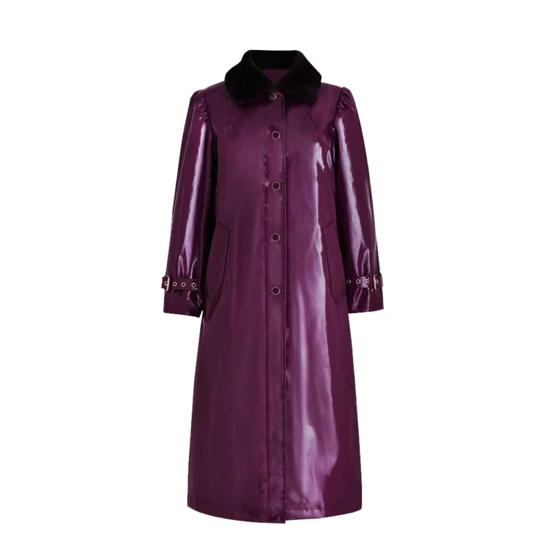 The Today Show Dylan Dreyer Maroon Leather Coat