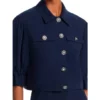 The View 2025 Joy Behar Button Navy Blue Crop Jacket