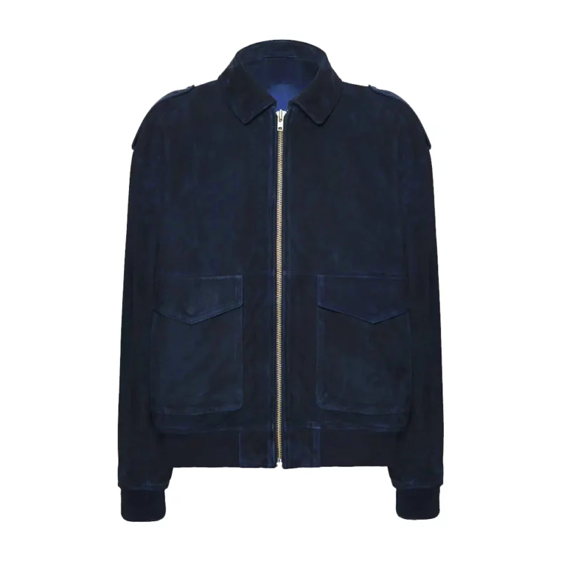 The View Matteo 2025 Lane Navy Blue Leather Jacket