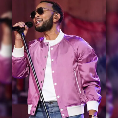 The Voice S27 John Legend Finale Pink Bomber Jacket