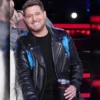 The Voice S27 Michael BublÃ© Black Leather Jacket