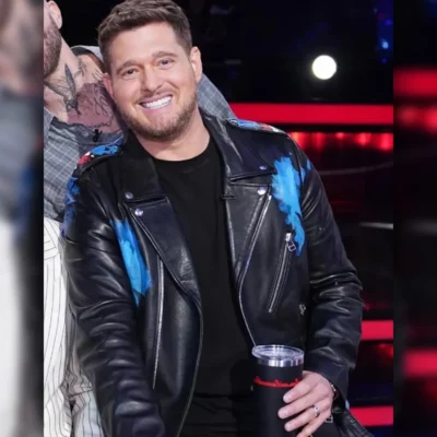 The Voice S27 Michael BublÃ© Black Leather Jacket