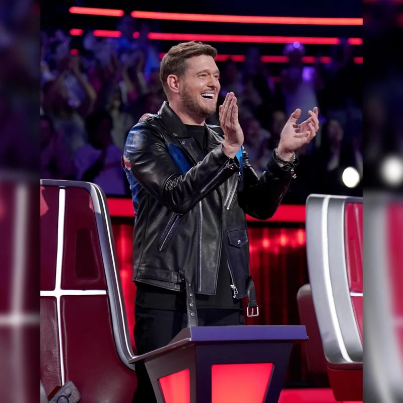The Voice S27 Michael BublÃ© Leather Moto Jacket