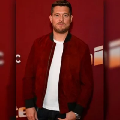 The Voice S27 Michael Buble Red Suede Jacket