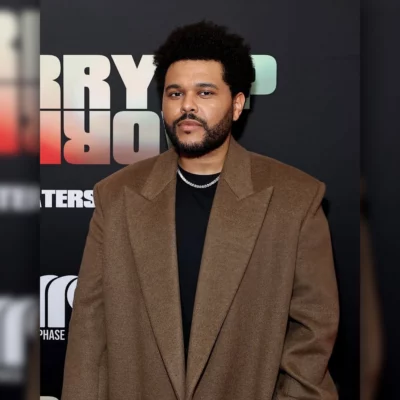 The Weeknd Hurry Up Tomorrow Premiere Brown Long Coat