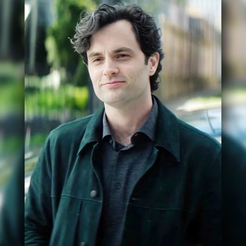 YOU S05 Penn Badgley Joe Suede Green Jacket