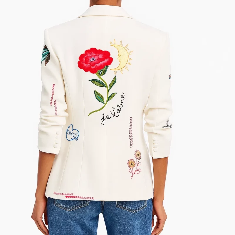 Ana Navarro The View White Embroidered Blazer