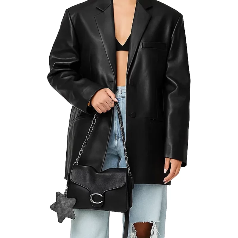 Antonia Gentry 2025 Black Leather Blazer