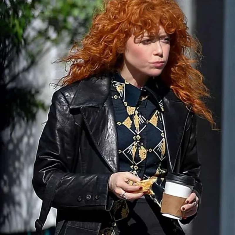 Charlie Cale Poker Face S02 Natasha Lyonne Black Leather Coat