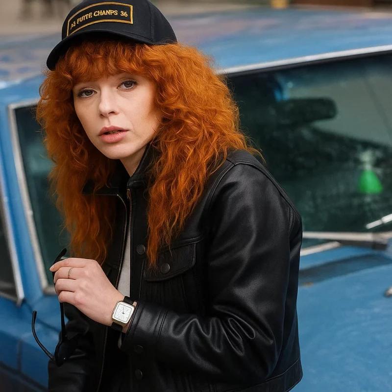 Charlie Cale Poker Face S02 Natasha Lyonne Black Leather Jacket