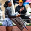 Coco Gauff American Tennis Player Black Leather Jacket