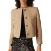 Danielle Campbell The Waterfront 2025 Peyton Buckley Cropped Jacket