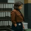 Death Valley S01 Gwyneth Keyworth Cropped Brown Blazer