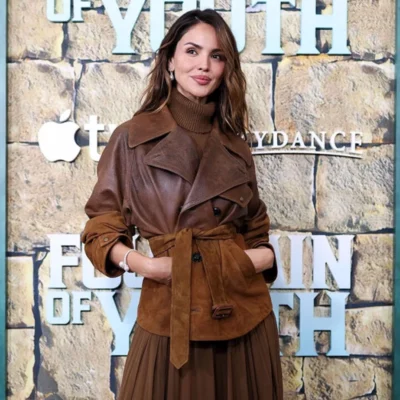 Eiza Gonzalez NYC Premiere Fountain of Youth Leather Jacket