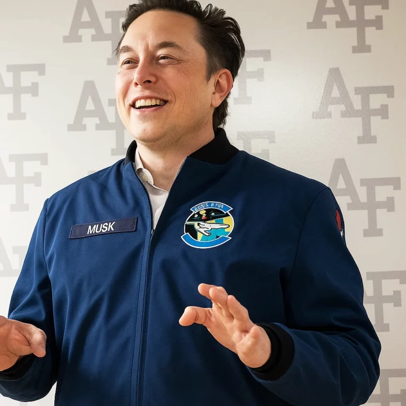 Elon Musk USAFA Blue Bomber Jacket