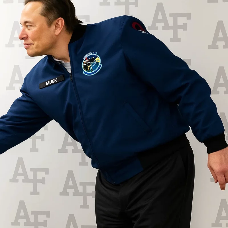 Elon USAFA Blue Bomber Jacket