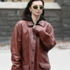 Emily Ratajkowski NYC 2025 Brown Jacket