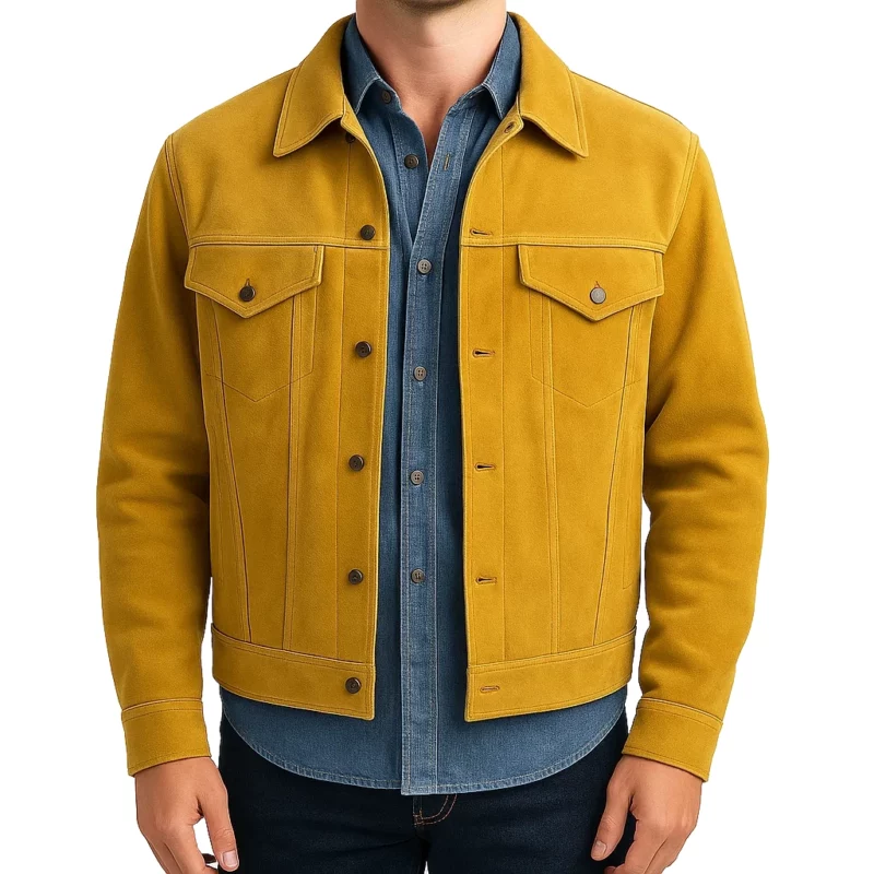 F1 The Movie 2025 Brad Pitt Suede Leather Jacket
