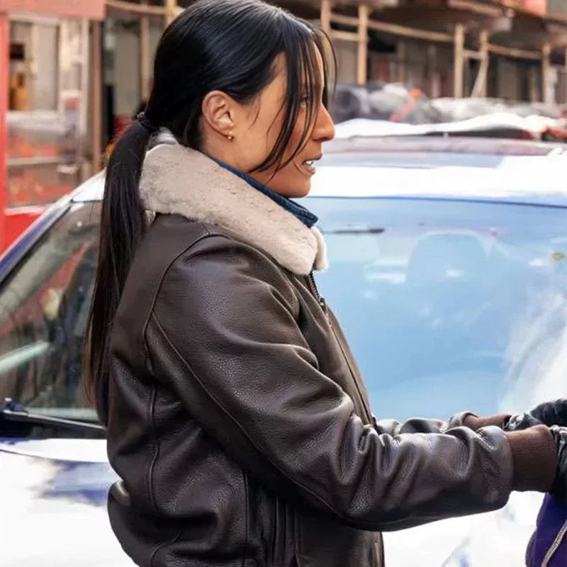 FBI Dani Rhodes EmilyAlabi Shearling Leather Jacket