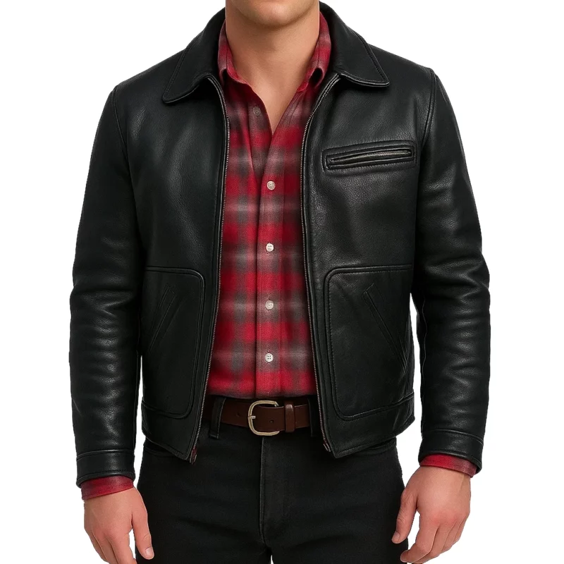 Jeremy Allen Deliver Me from Nowhere 2025 Black Leather Jacket