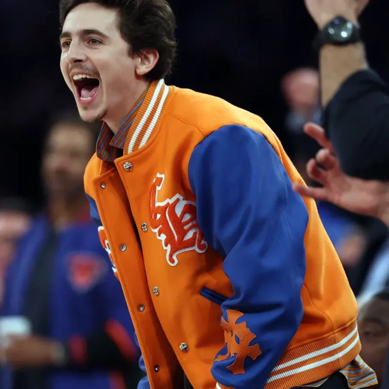 Knicks Game 5 Timothee Chalamet Varsity Jacket
