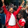 London Cross Station Will Smith Red Leather Jacket