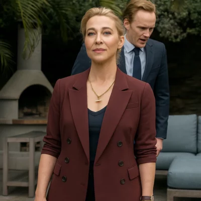 Strife S02 Asher Keddie Maroon Blazer