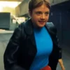 TV Series Kleo S02 Jella Haase Black Leather Long Coat