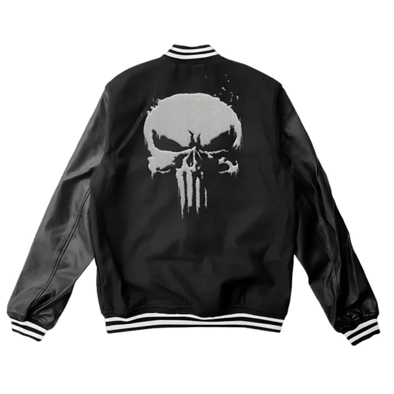 The Punisher Black Wool Varsity Jacket