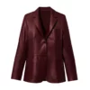 The View Ana Navarro Burgundy Leather Blazer