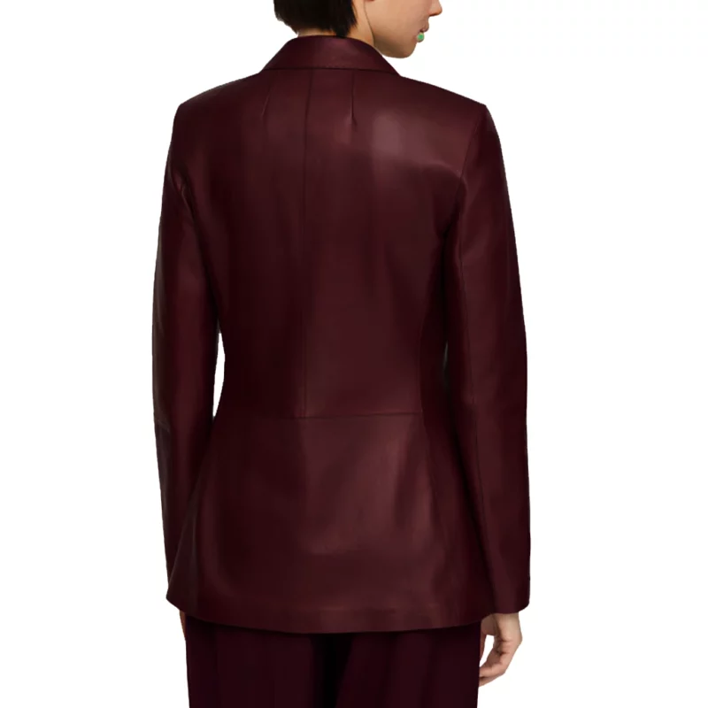 The View AnaNavarro Burgundy Leather Blazer