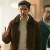 Topher Grace The Waterfront 2025 Grady Brown Suede Jacket