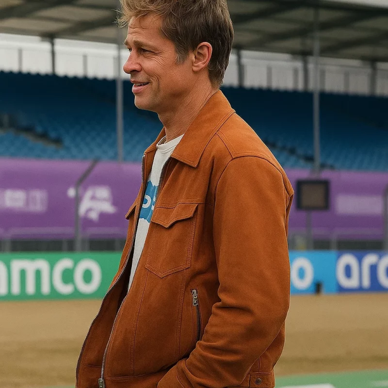 Brad Pitt F1 Movie Sonny Hayes Brown Suede Leather Jacket