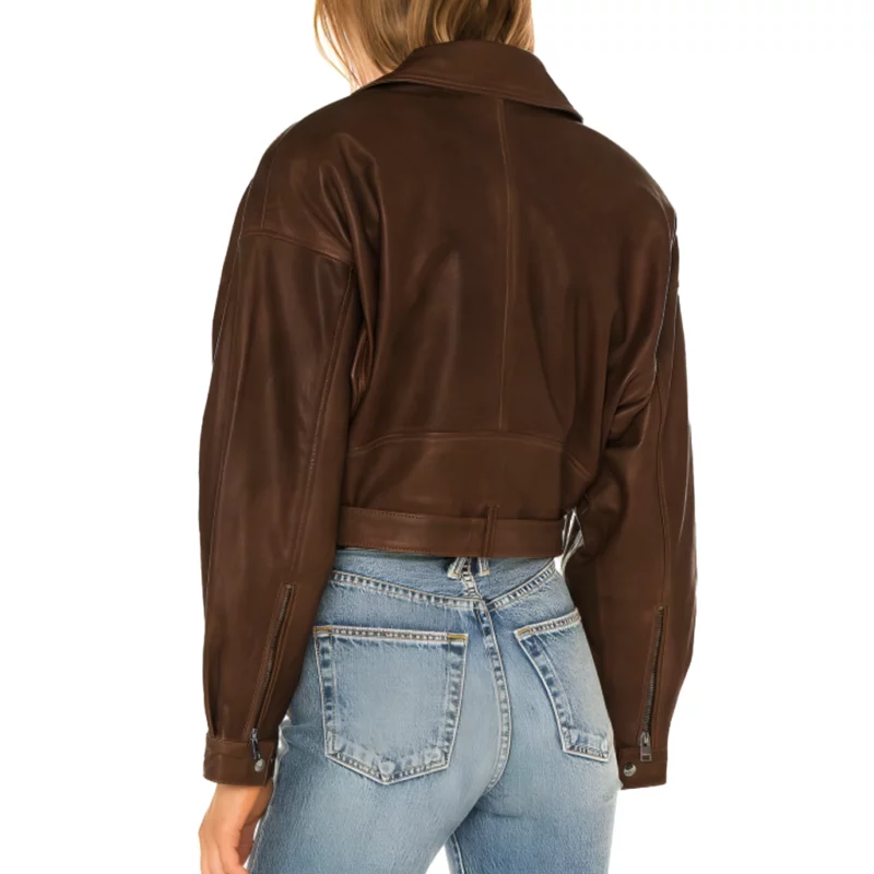Down Home Fab S03 Chelsea DeBoer Brown Leather Jacket