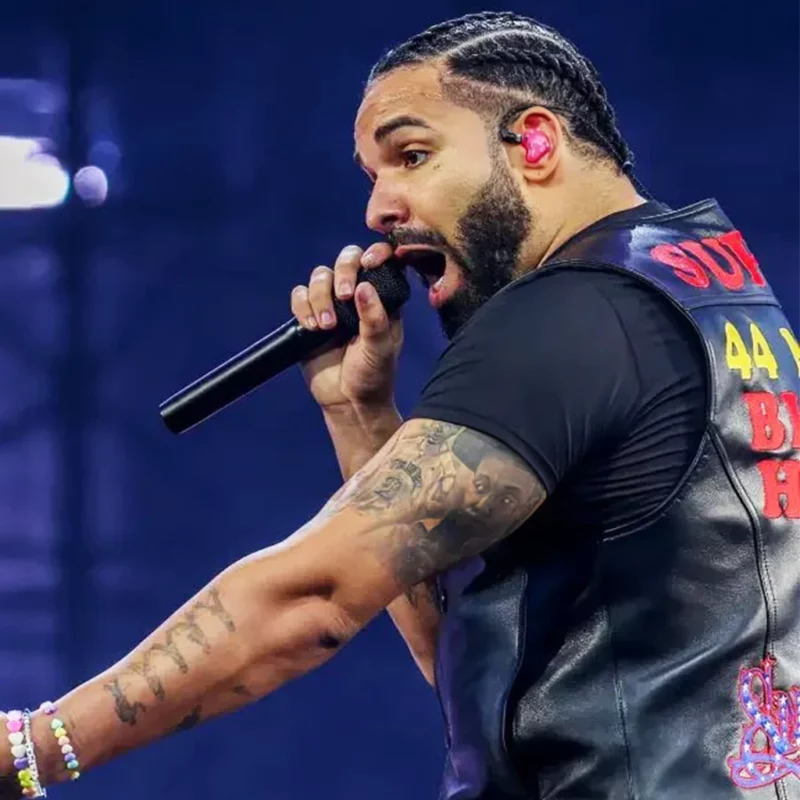 DrakeWireless Festival 2025 Black Leather Vest