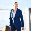Jurassic World Rebirth Scarlett Johansson Blue Suit