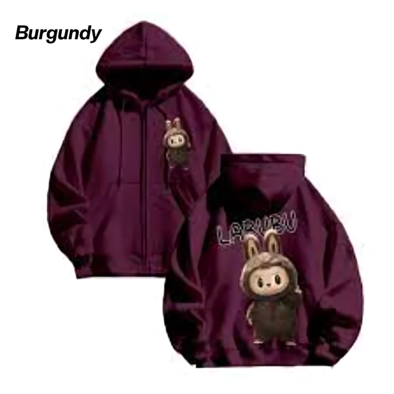 Labubu The Monster Burgundy Hoodie
