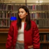 Lola Tung The Summer I Turned Pretty Belly Conklin Red Bomber Jacket